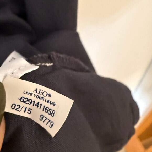 AMERICAN EAGLE Boho Western Slip Babydoll Dress Beaded Neck Y2K Style Blue Sz M - Picture 4 of 6